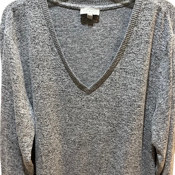Lucky Brand Marled Heather Gray Deep V-Neck Pullover Sweater Sz XXL - Picture 4 of 11